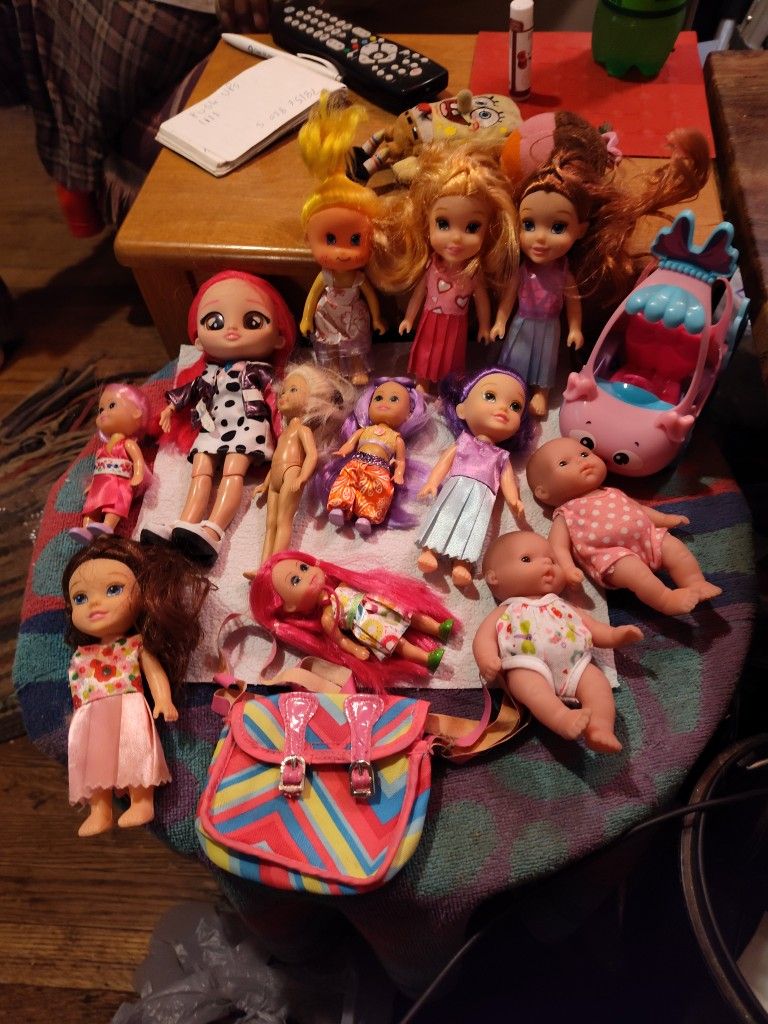 Different Size Dolls And A Couple Accessories