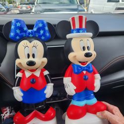 Mickey mouse and minnie mouse blowmold disney