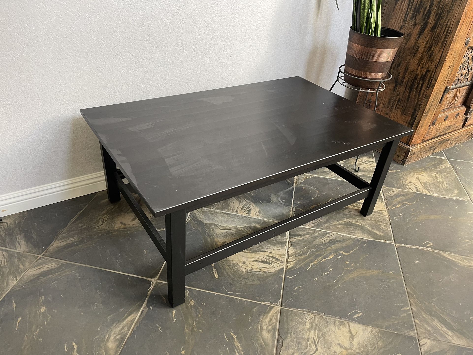 Black wood coffee table