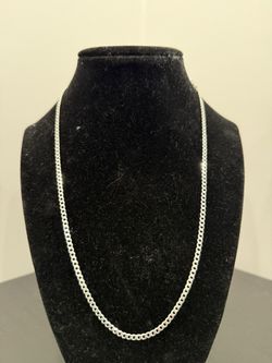 Silver Cuban Link Chain 22in