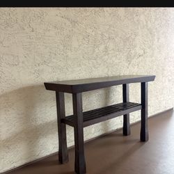 One New Heavy Solid Wood World Market Hako Collection Console Table