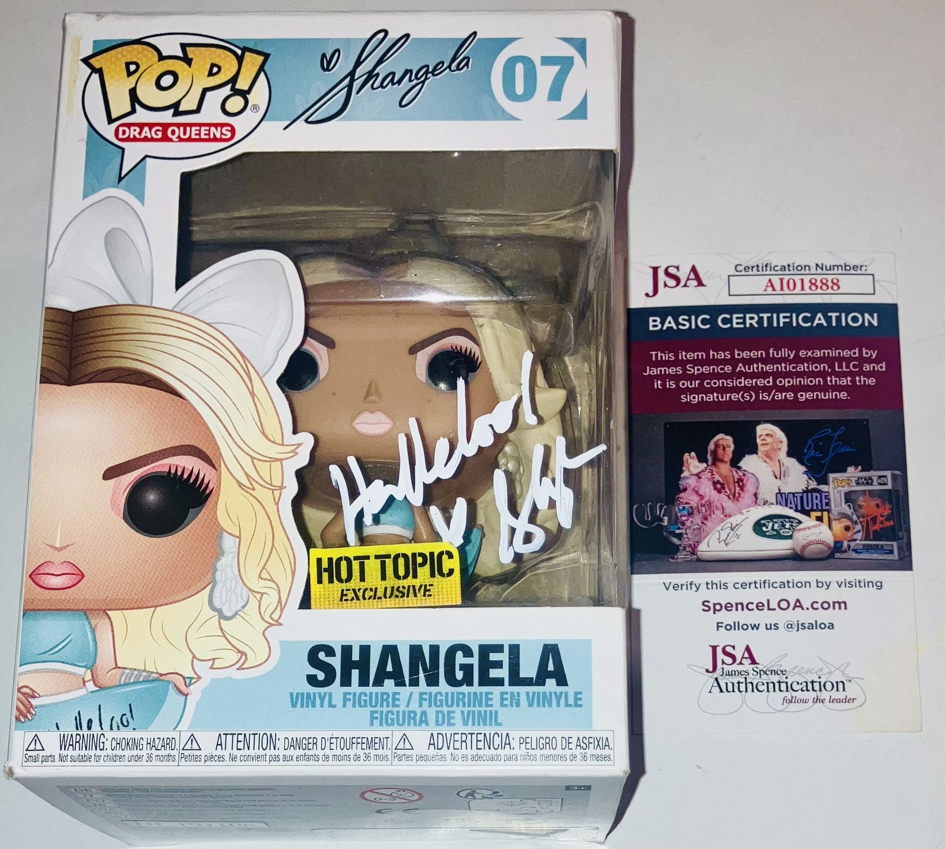 SHANGELA SIGNED AUTOGRAPHED DRAG QUEENS FUNKO POP #07 RU PAUL STAR JSA COA RARE!