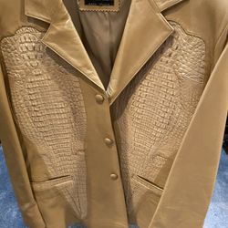 Stunnig Alligator Cream Leather Men’s Blazer  