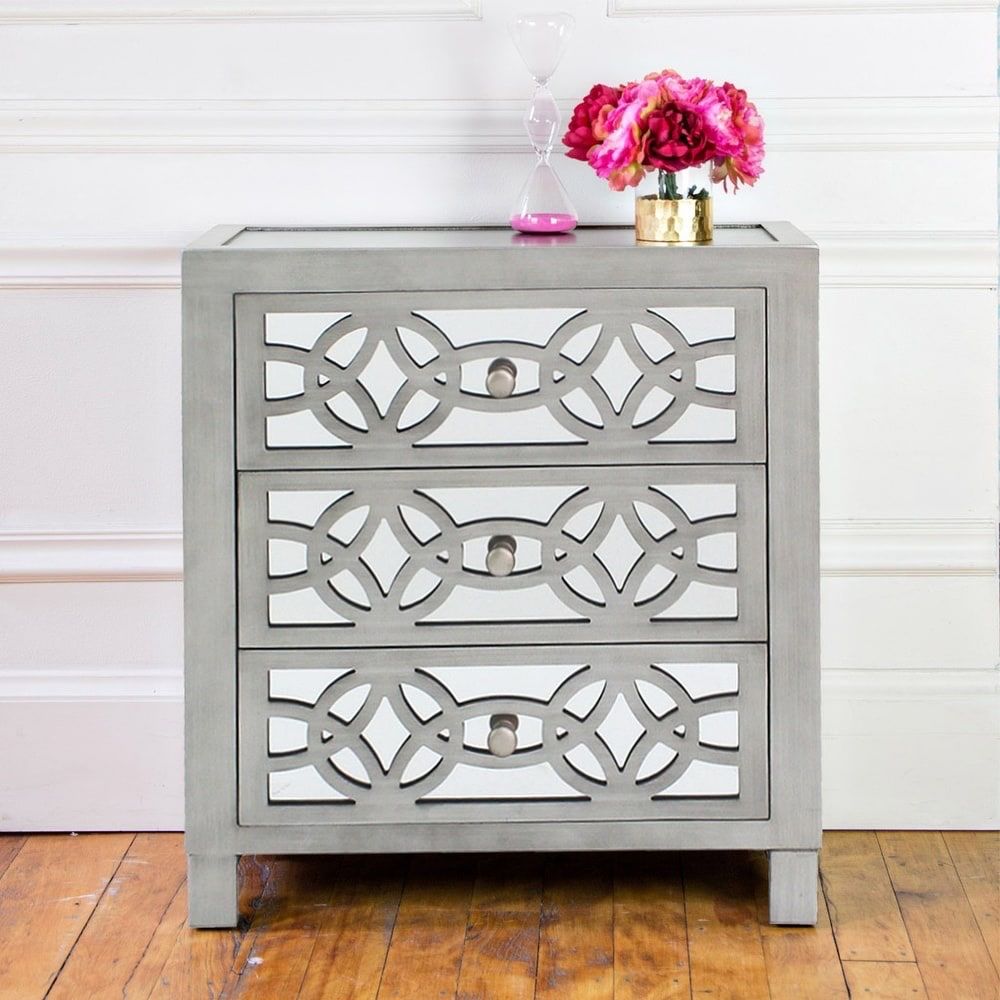 Silver Orchid Fonda 3-drawer Mirror Chest