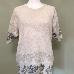 Cotton Designer Knit Elongated Tunic, L