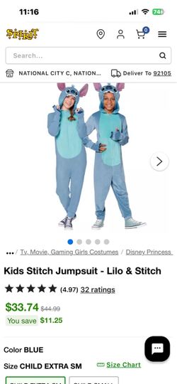 Disneys Lilo and stitch “stitch” jumpsuit