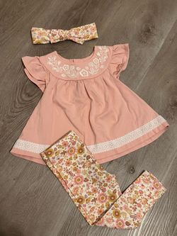 Girls Floral 3-Piece Outfit Set