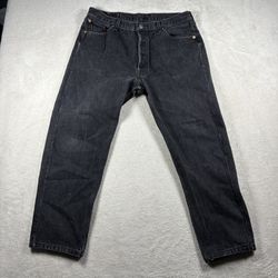 Vintage levis 501 Men’s Size 32x27 Black Faded 90s Made In USA Distressed #3233