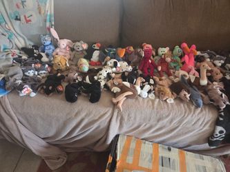 Boxes of 90's Ty beanie babies