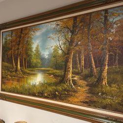 Large Framed Painting Original - Landscape Painting