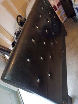 Queen Brown Faux Leather Tufted Headboard