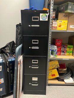 Black 4-Drawer Metal Filing Cabinet