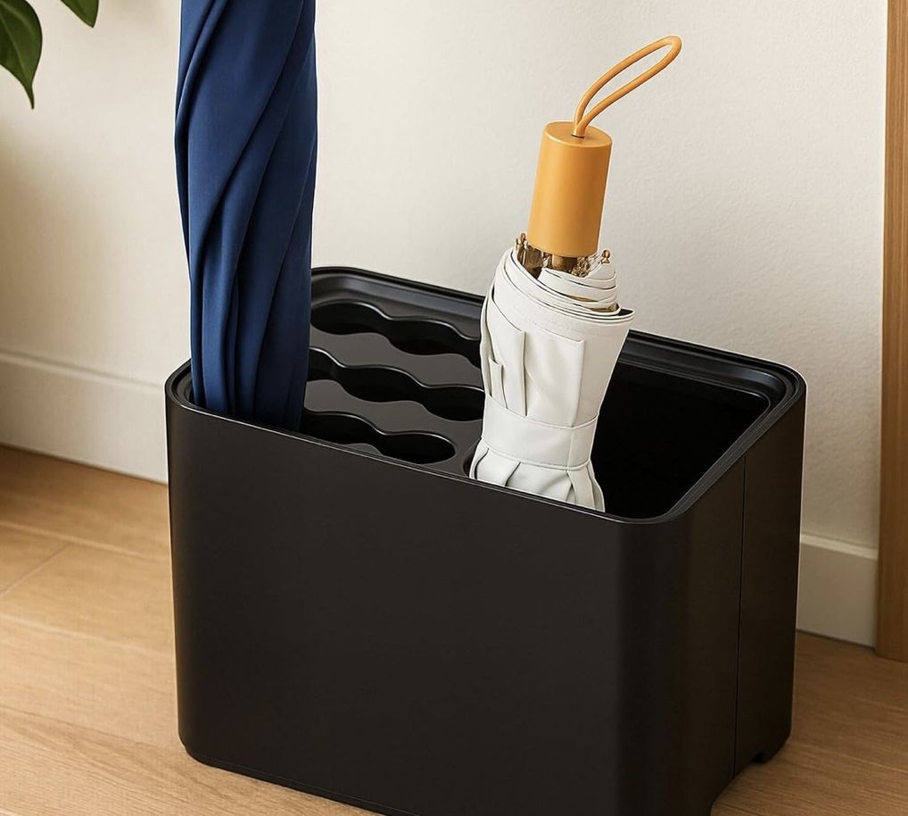 Can Store 15 Umbrella Holder for Entryway Corner with Drip Tray, Umbrellas Stand Rack Space Saving Storage Organizer, Compact Umbrella Holder Indoor f