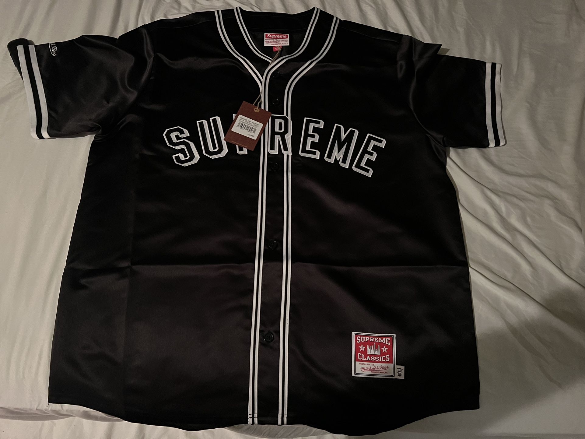 Supreme Mitchell And Ness Satin Baseball Jersey for Sale in Lake View  Terrace, CA - OfferUp