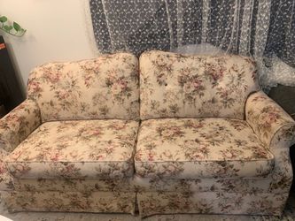 Floral Upholstered Loveseat Sofa