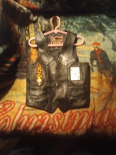 Genuine Leather Kids Vest