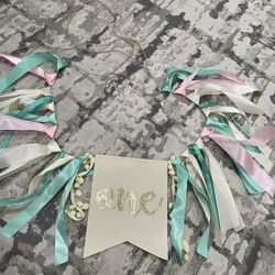 Baby Girl 1st Birthday Banner