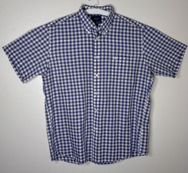 Faconnable Classique Plaid Button Down Shirt Short Sleeve XXL
