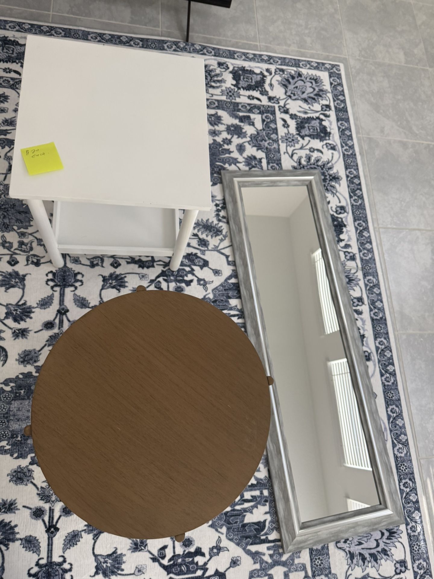 Two Tables One Wall Mirror, $20 Each