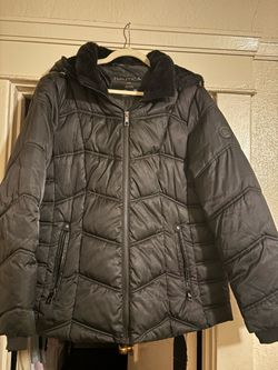 Nautica Puffer Jacket with Faux Fur Collar