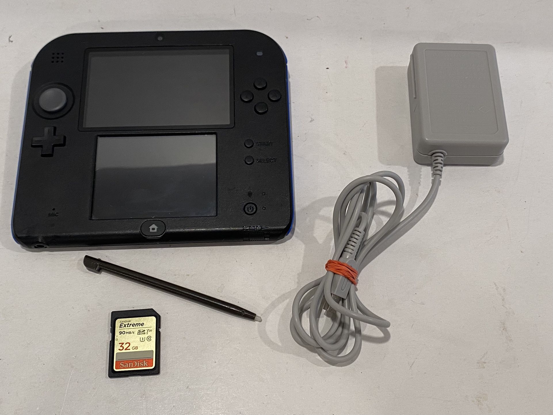 Nintendo 2DS Console With Charger And 32GB SD Card
