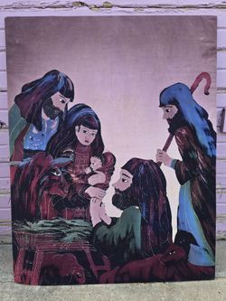 Vintage Nativity Scene Tapestry 