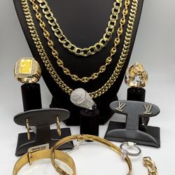 14K Gold Chains Rings Bracelets Earrings Diamonds Bangles Charm Pendant 