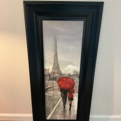 “Paris Stroll” Framed Wall Art By Ruane Manning EUC