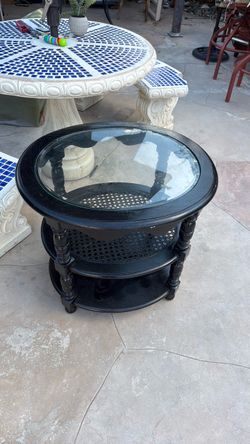 Black glass top shelf