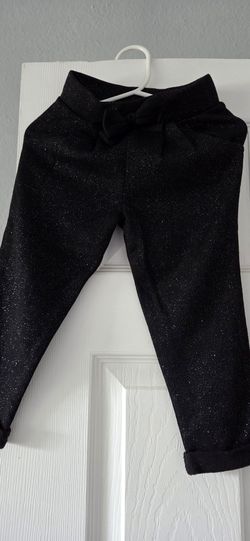 Black Glitter Girl Pants - Size 2T 