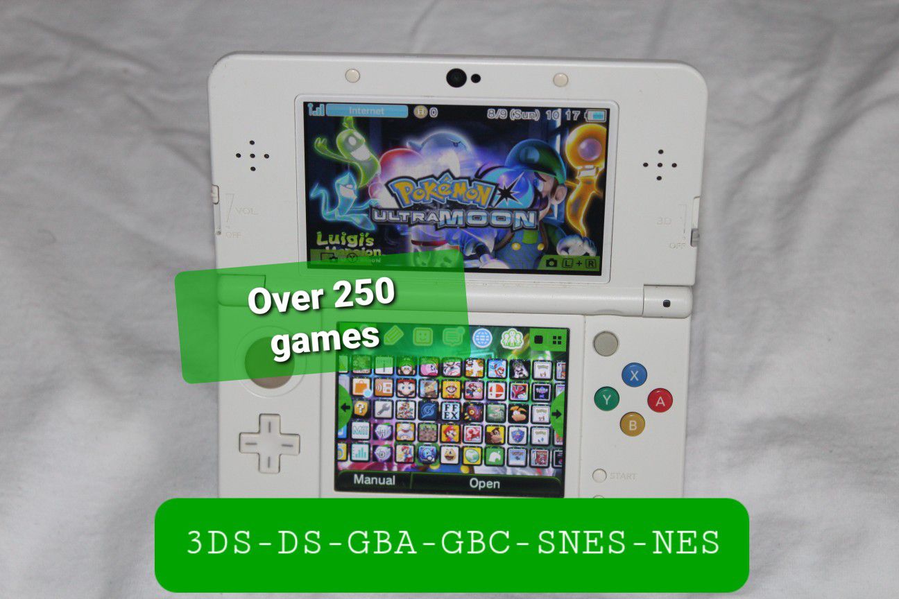 Modded Nintendo New 3DS Super Mario 3D Land Limited Edition With Over 250 + Games