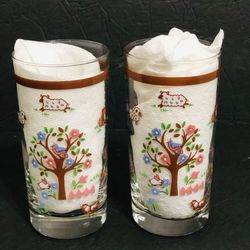 Vintage Jamestown Country Home Tall Tumbler Glassware 5.5” Tall