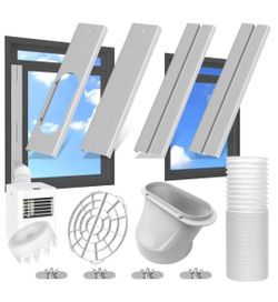 Upgrade Portable Air Conditioner Window Kit with 5.9Inch Exhaust Hose,12 Pieces