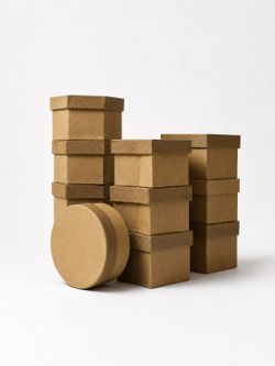 Assorted Kraft Cardboard Craft Boxes