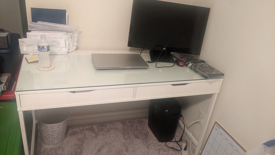 Computer Desk With custom glass
