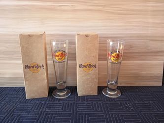 Vintage Hard Rock Cafe "Save the Planet" pilsner glasses