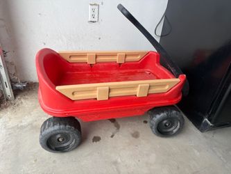 Red Plastic Kids Pull Wagon