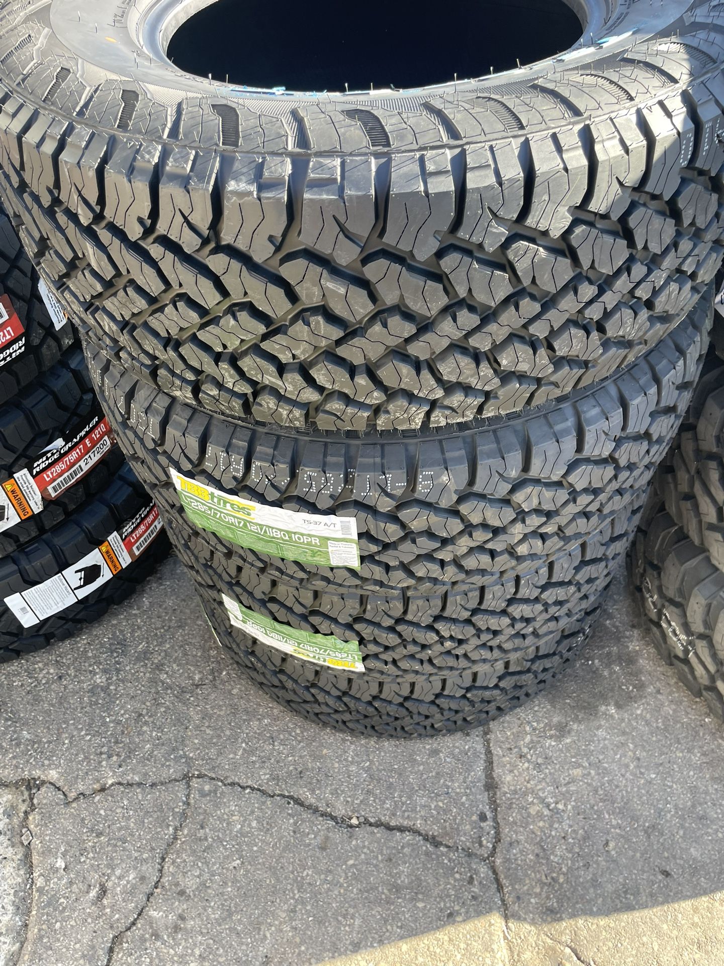 LT 285-70-17 TBB All Terrain Tires (4) New Installed 50,000 Mile Warranty