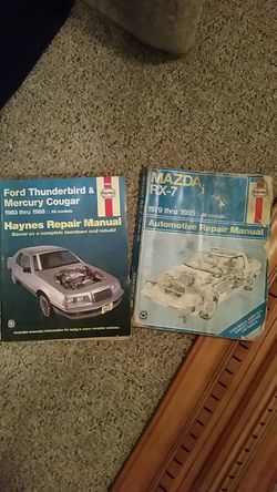Ford Thunderbird and Mazda RX-7 repair manuals