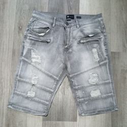 Waimea Grey Skinny Jean Shorts