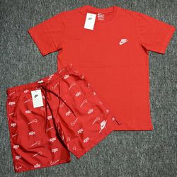 RED NIKE SHORT SETS. $55