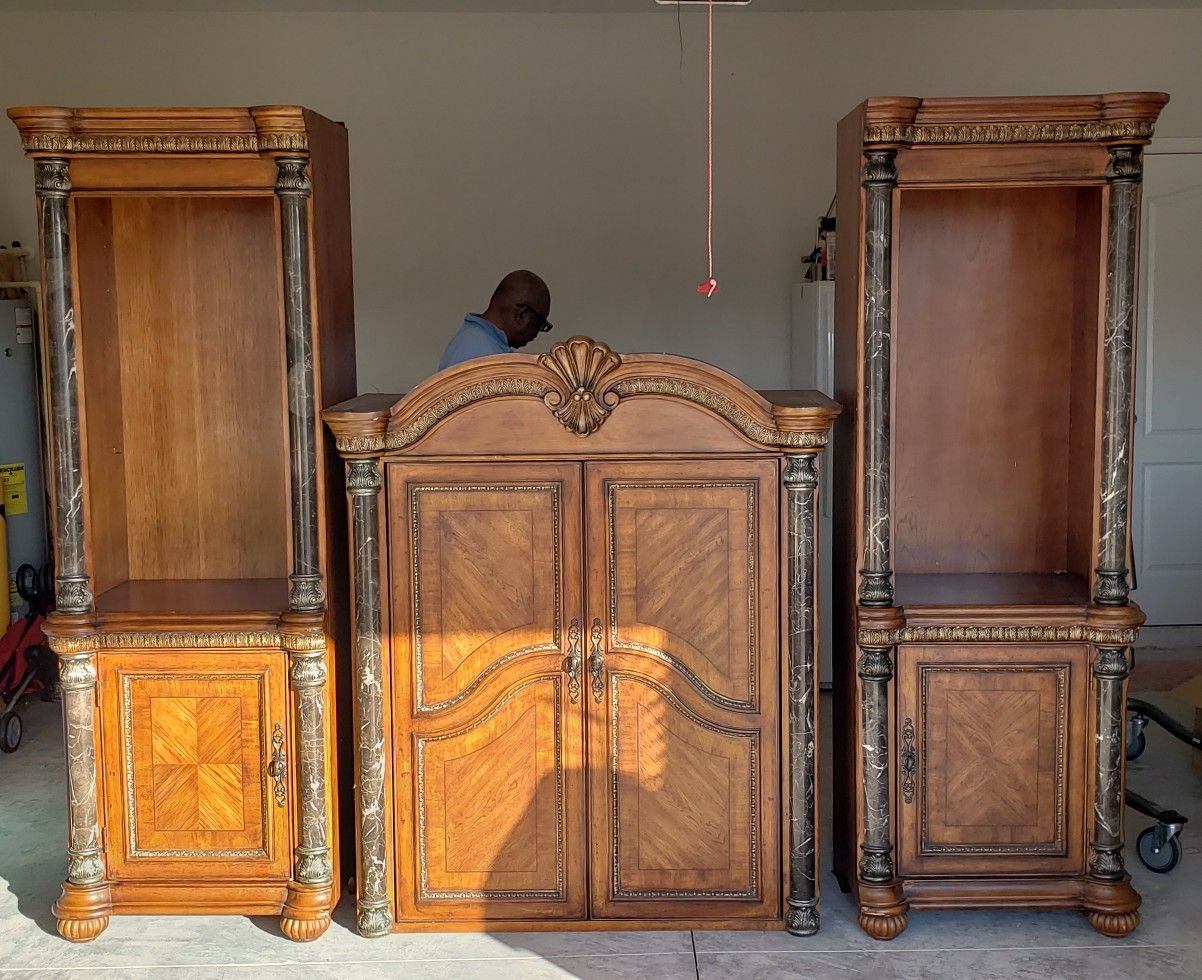 Antique Cabinet with Hutch and Buffet