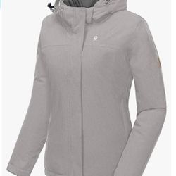 Women's Waterproof Ski Snowboarding Jacket Windproof Warm Coat with Detachable Hood