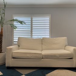 White west elm Couch/pull Out Bed In Great Condition! 