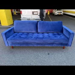 Blue Velvet Sofa Free Delivery 