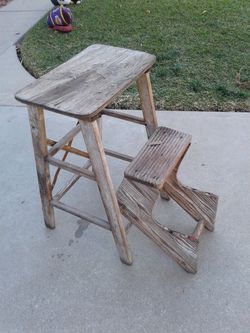 Vintage wood step stool