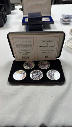 The Heritage of Harley-Davidson® U.S. Silver Eagle Dollar Coin Collection (5-Coin Deluxe Set)