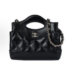 CHANEL Chanel 31bag 24S gold buckle leather chain diamond check shiny lambskin handbag one-shoulder cross-body bag(107)68