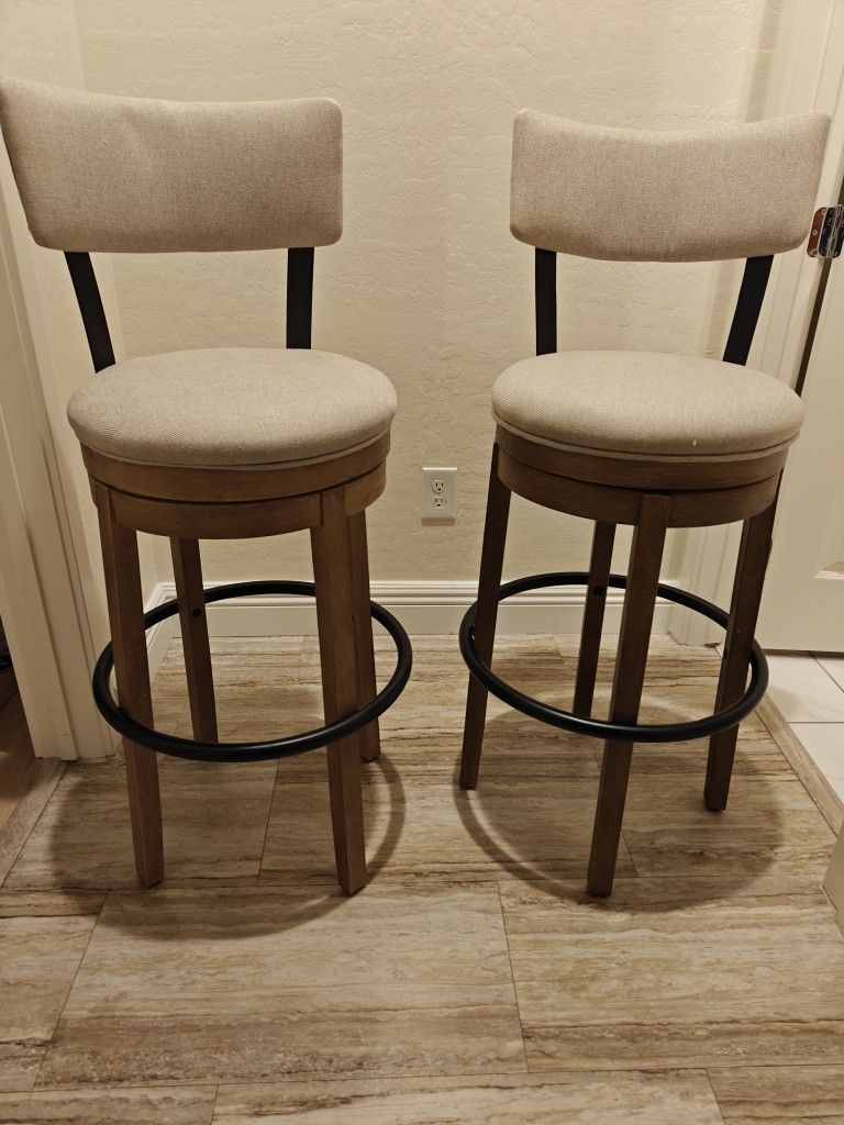 2, 30 Inch To The Seat, Swivel Bar Stools. $80 Each