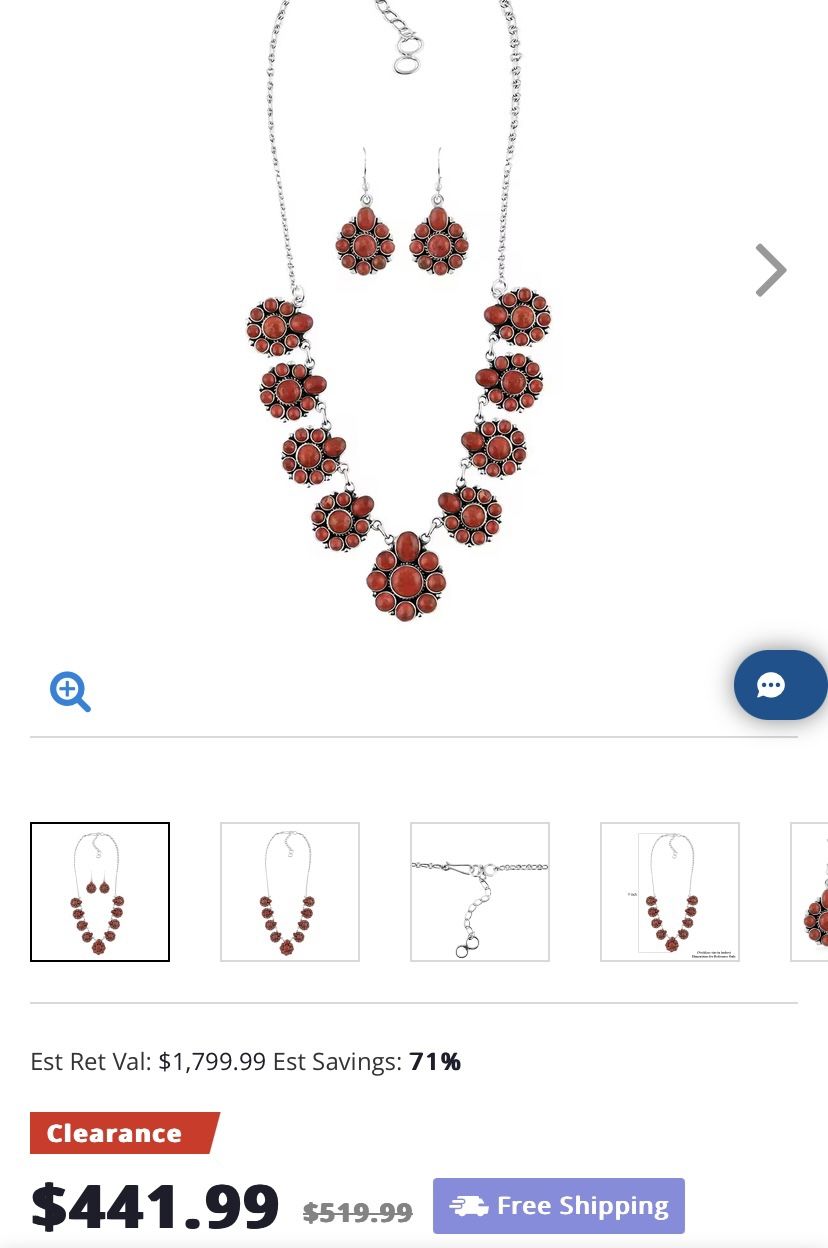 Santa Fe Style Red Coral Earrings & Necklace new!